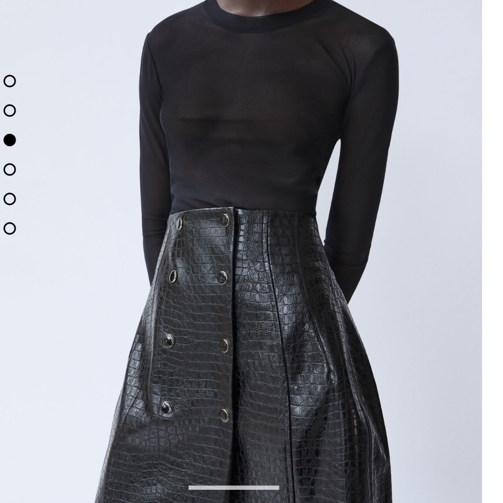 ZARA FAUX LEATHER MINI SKIRT HIGH-WAISTED - Picture 8 of 16